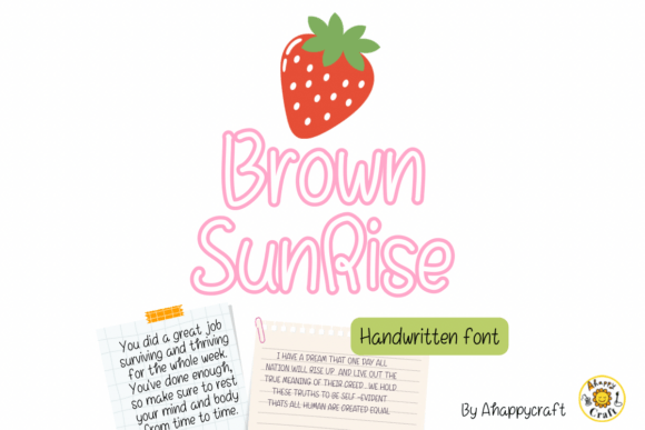 Brown Sunrise: A Charming Handwritten Font for Creative Projects