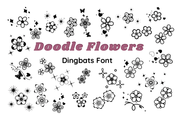 Doodle Flowers: A Charming Dingbat Font for Creative Projects