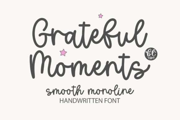 Grateful Moments: A Heartfelt Handwritten Font for Creative Projects