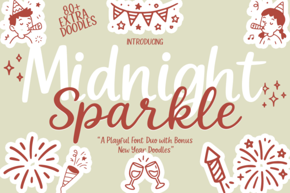 Midnight Sparkle Duo: Enchanting New Year Typography